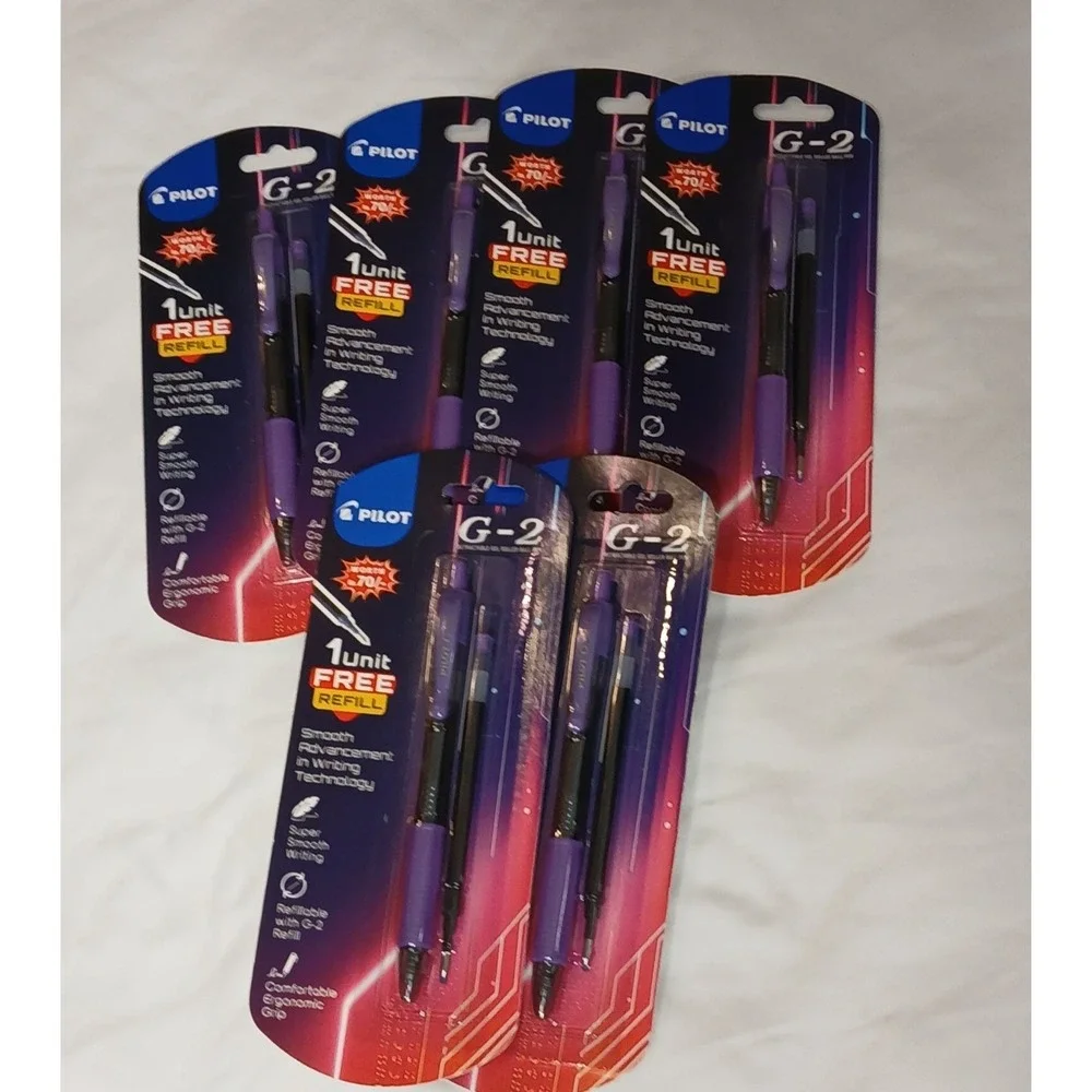 Brand New - Pilot G2 Gel Pens & Refills, Purple, 0.7mm fine
